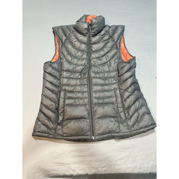 Bernardo Jackets & Blazers - Bernardo Vest‎ Grey Black/Orange Goose Down Puffer Zip Pockets , Size M